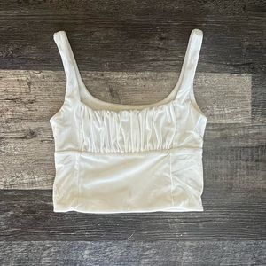 white velvet crop top